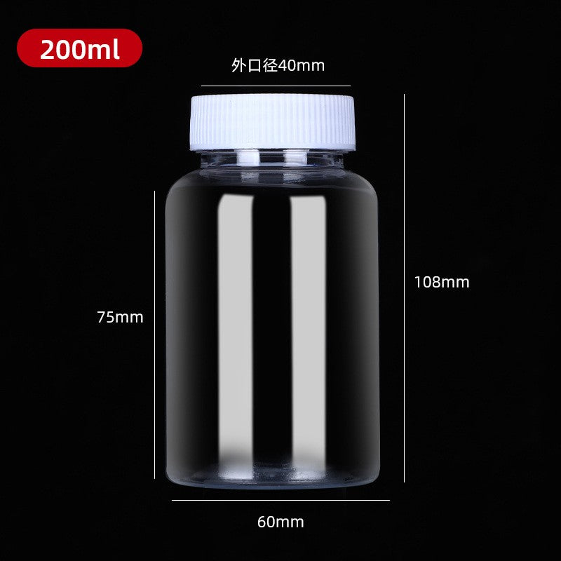 Plastic Lab Chemical Reagent Bottle 200ml Sample Sealing Liquid Container 5pcs