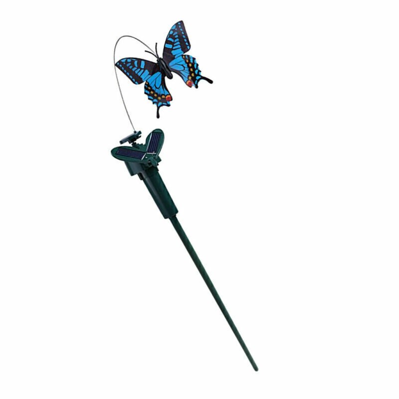 3x Dancing flying solar butterfly the eye-catcher for garden balcony