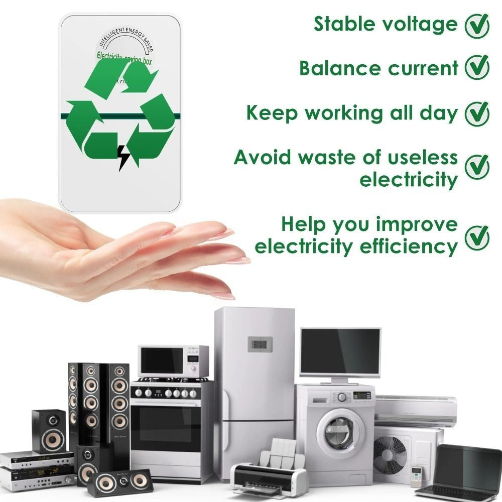 2x Electricity Saving Box UK Adapter Intelligent Power Factor Cost Saving Device