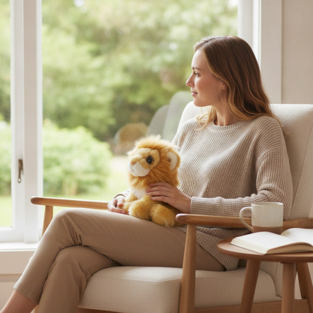 Lion Stuffed Animal Cute Stuffed Lion Toy Soft for Bedtime, Toddlers