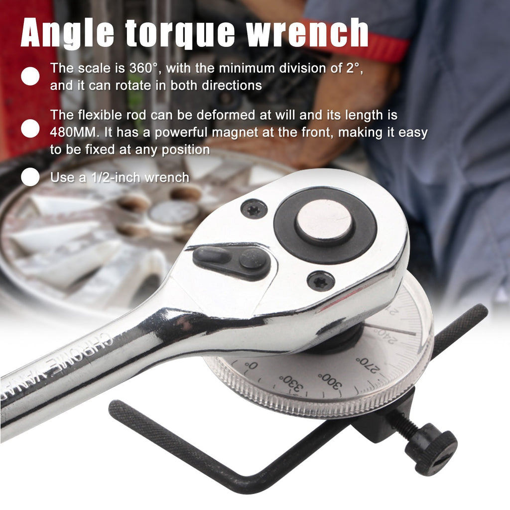 Professional Torque Angle Gauge Easy Read Face For Socket Ratchets 1/2" Drive UK