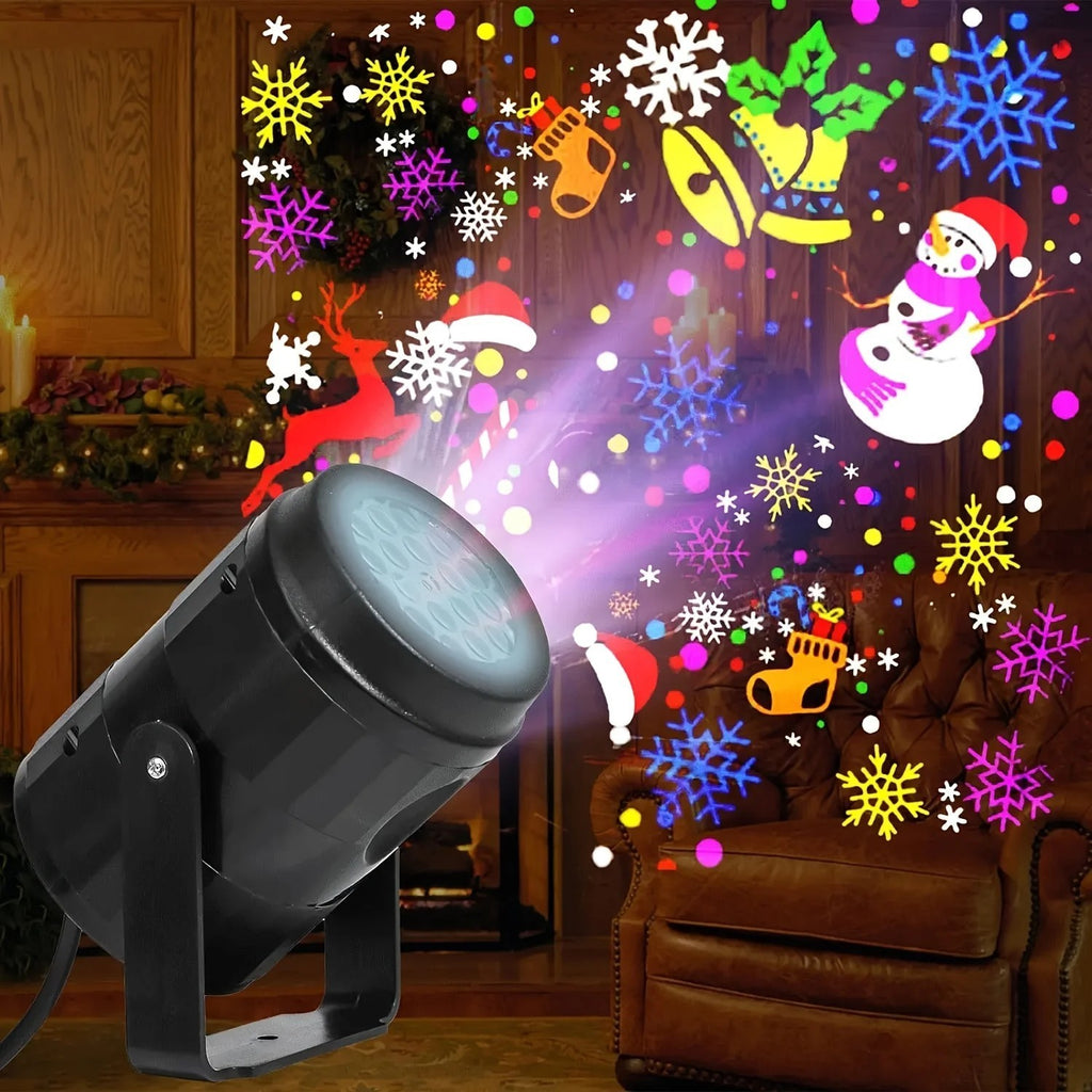 16 Pattern Christmas Projector USB LED Lighting Santa Claus Snowflake Projection