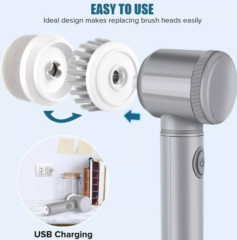 Cordless Electric Spin Scrubber Powerful Turbo Scrub Cleaning Brush Rechargeable