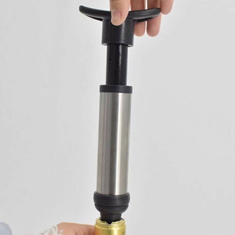 Vacu Vin Wine Saver Pump with 4 x Vacuum Sealer Bottle Stoppers Stainless Steel