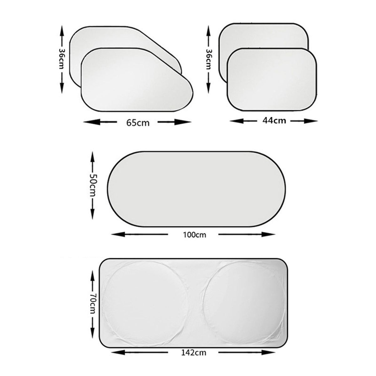 6Pcs Car Window Sun Shades Blackout Privacy Visors For Camping Travel