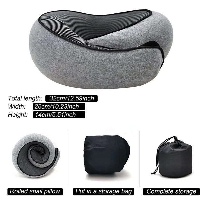 U Shaped Travel Pillow Memory Foam Magnetic Therapy Fabric Neck Support