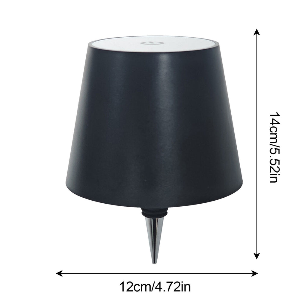 2*Wireless Bottle Table Lamp Touch 3 Color Stepless Dimming Night Bar Desk Light