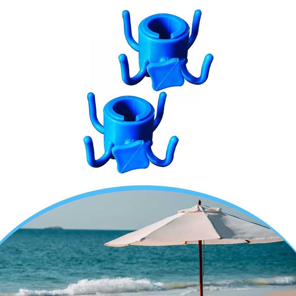 2 Adjustable Beach Umbrella Hooks for Hanging Towels Hats Bags Outdoor