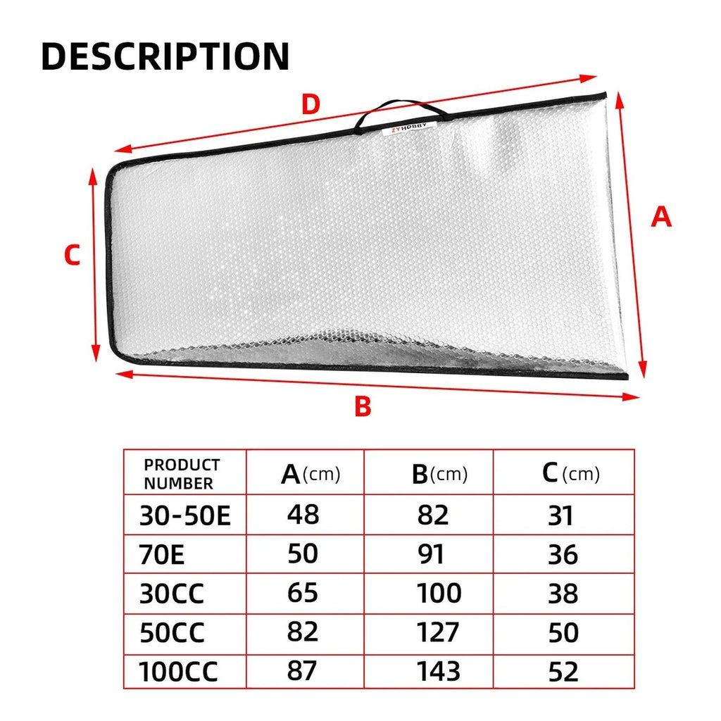 RC Airplane Wing Bag 2 Layer Bubble Protective Casing 30E 70E 30CC 50CC 100CC