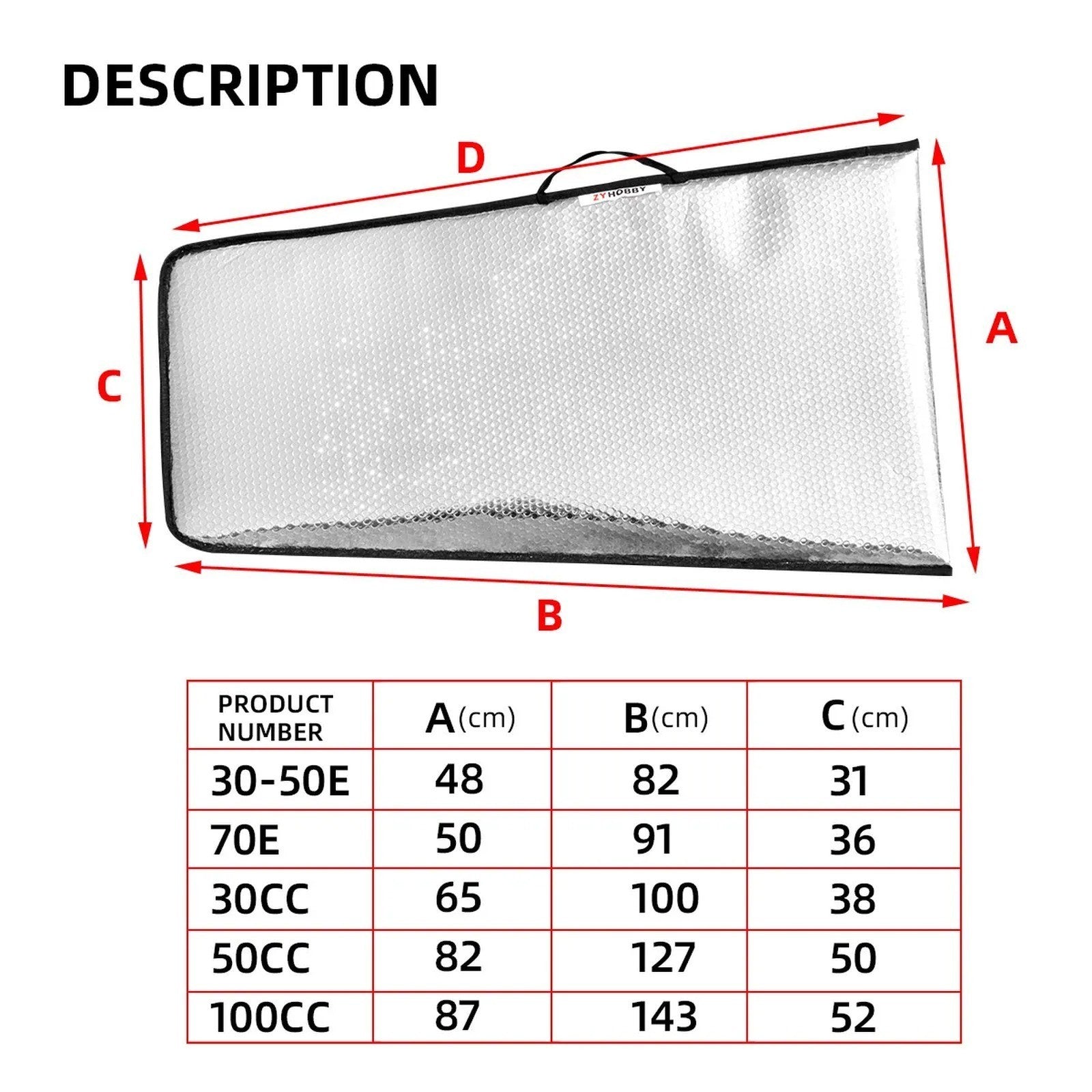 RC Airplane Wing Bag 2 Layer Bubble Protective Casing 30E 70E 30CC 50CC 100CC