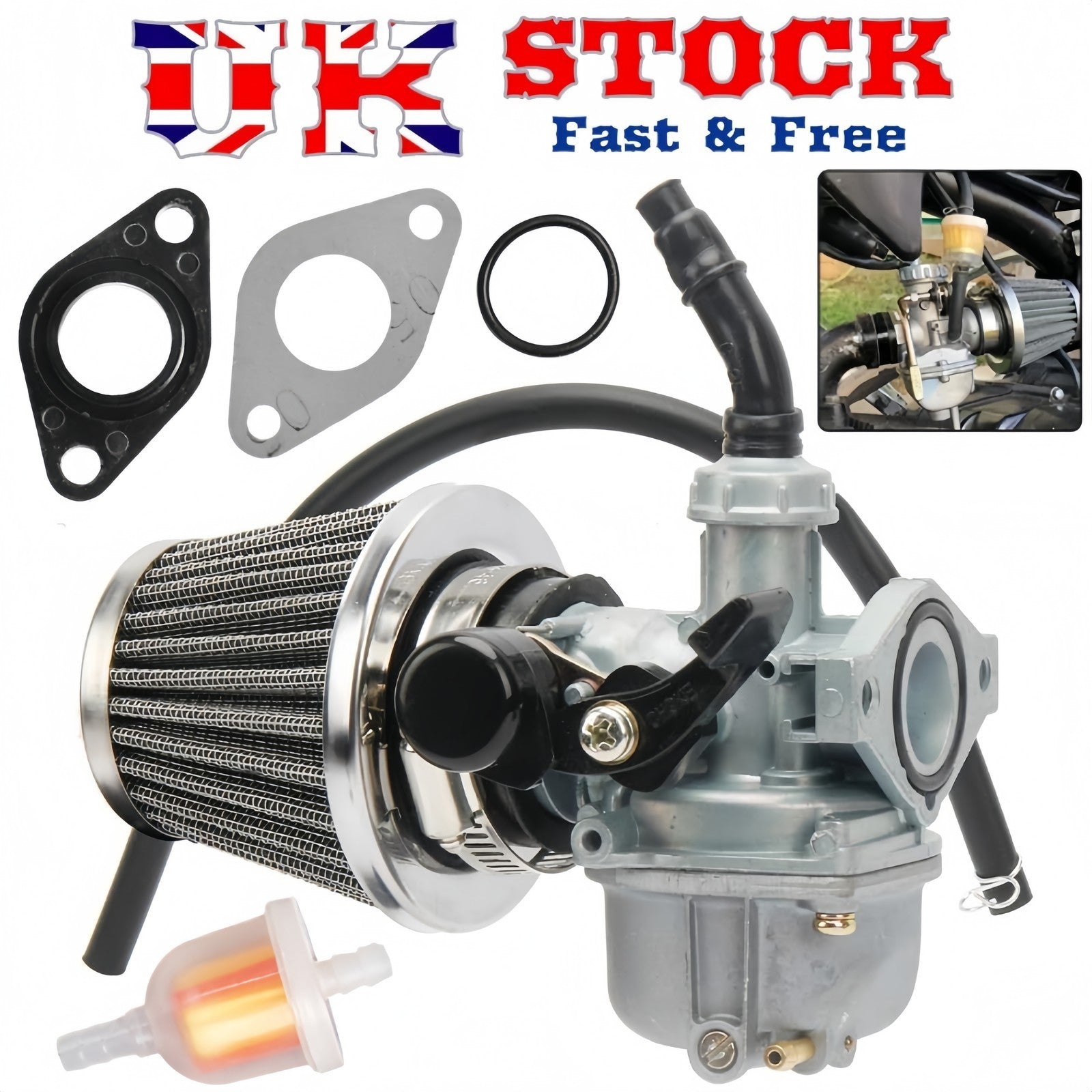 Carburettor PZ19 For 50cc 70cc 90cc 110cc 125cc Atv Quad Pit Dirt Bike Carb