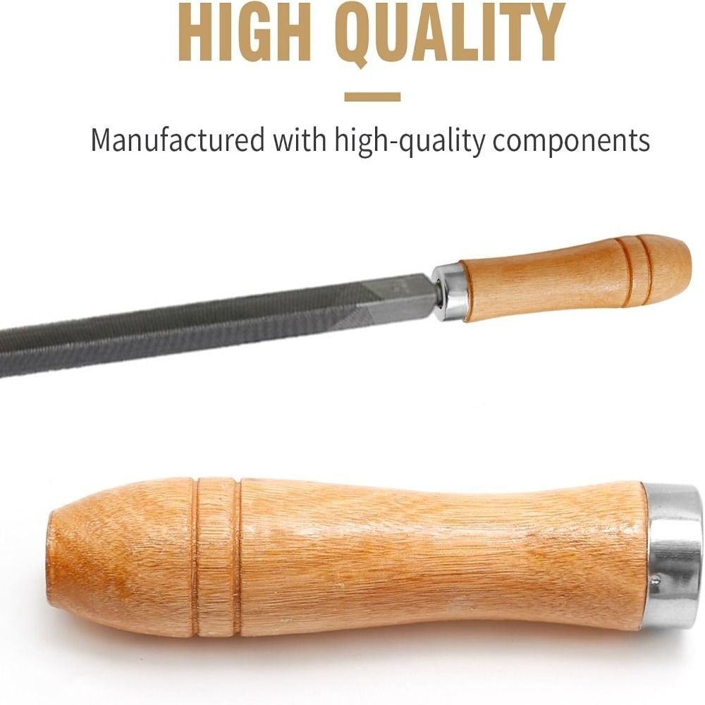 15pcs Cylindrical Small Wooden Handle File Handle  Screwdriver Hand Drill