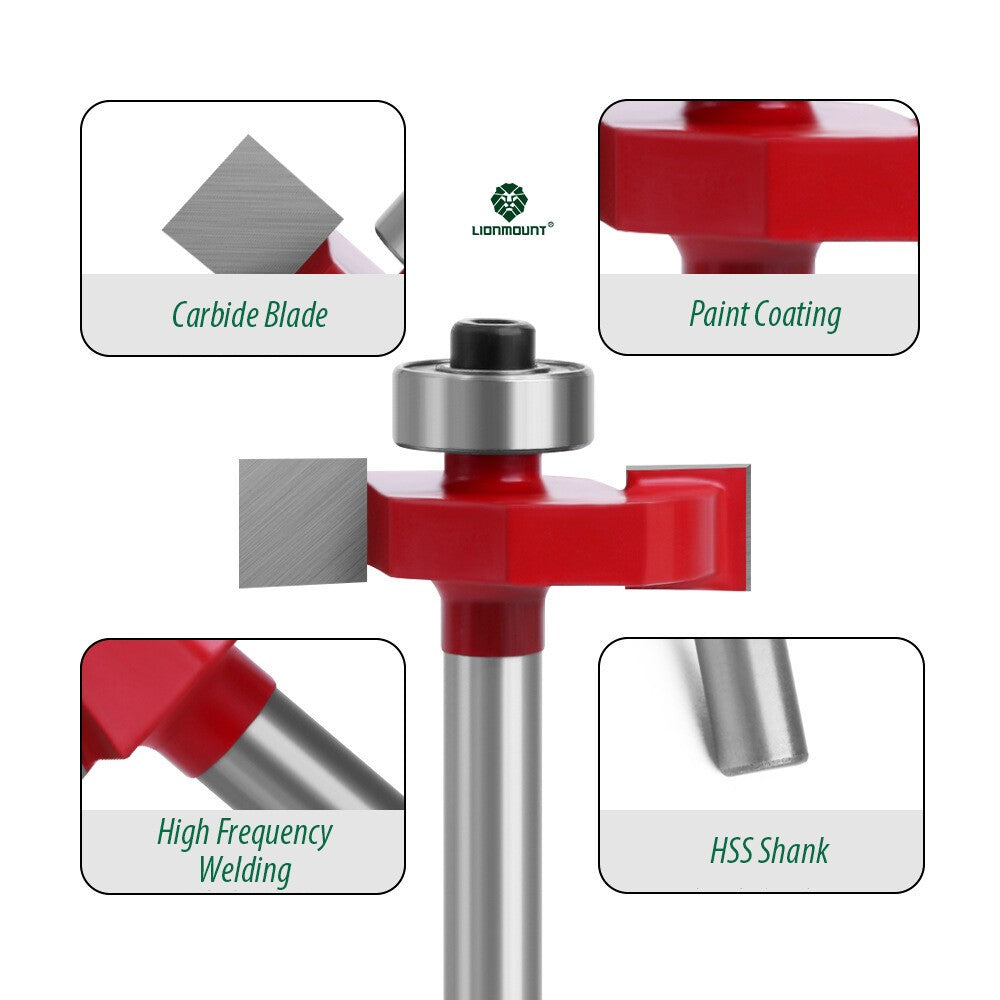 1/4 Shank Slot Cutter T-Slot Rabbet Box Slotting Biscuit Router Bit Set Jointing