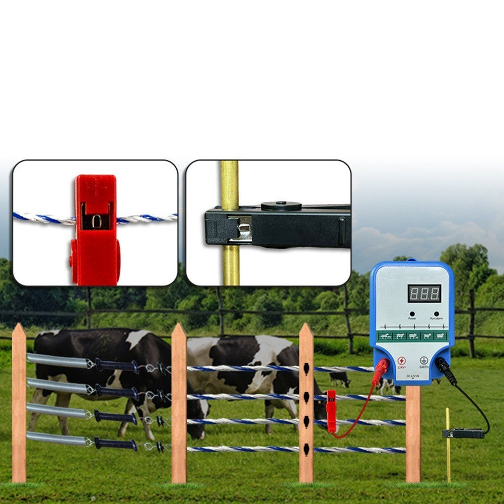 Electric Fence Cable with Battery Clips for Solar and Electric Fence Chargers