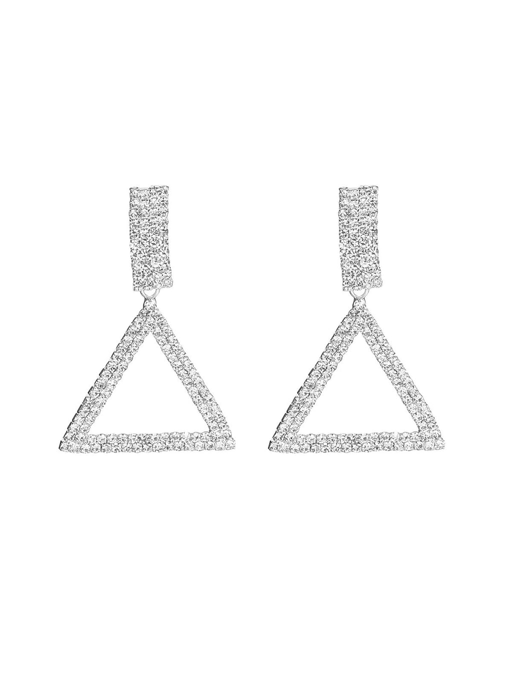 Luxury Rhinestone Crystal Triangle Earrings for Women Bridal Dangling Earrings