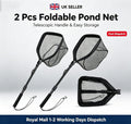 2pcs Rubber Coated Landing Net Telescopic Foldable Floating Fishing Net Trout