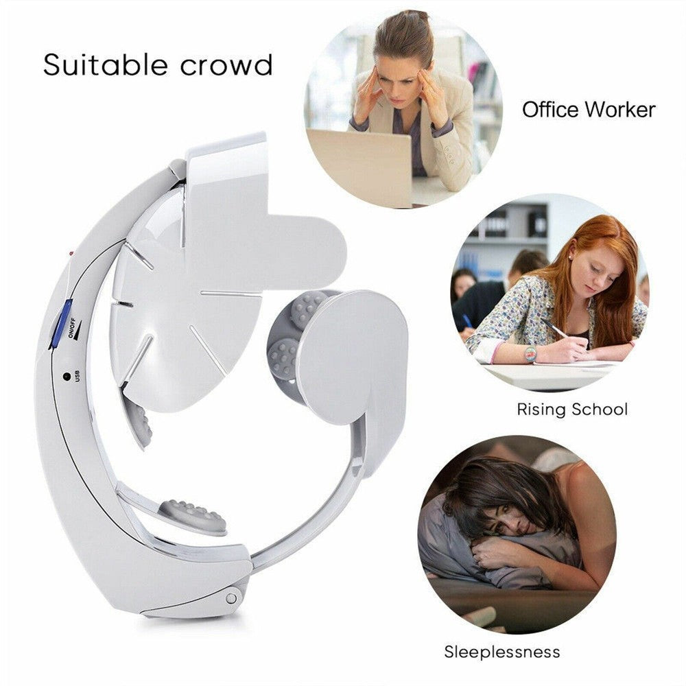 Electric Helmet Head Massager Stress Relief Relax Electric Head Massage Bett