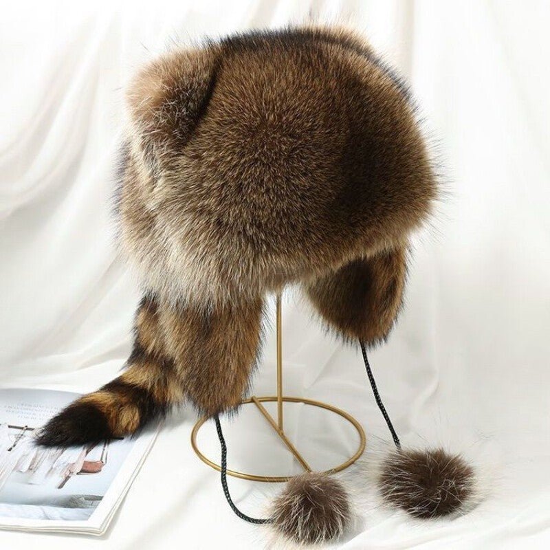 Lady Warm Long Furry Hat Trapper Hat Faux Fur Outdoor Ski Hat Ear Flap Winter UK