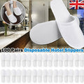 100 Pairs Spa Hotel Guest Slippers Close Toe Towelling Disposable Terry