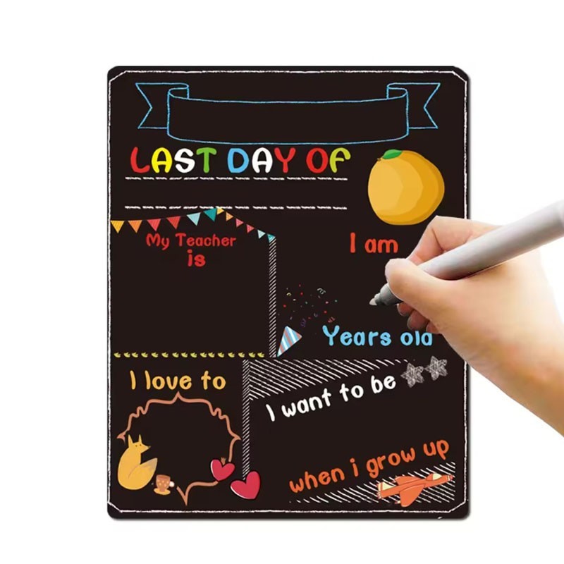 First Day of School Chalkboard, Last Day of School Sign Double-Sided Blackboard