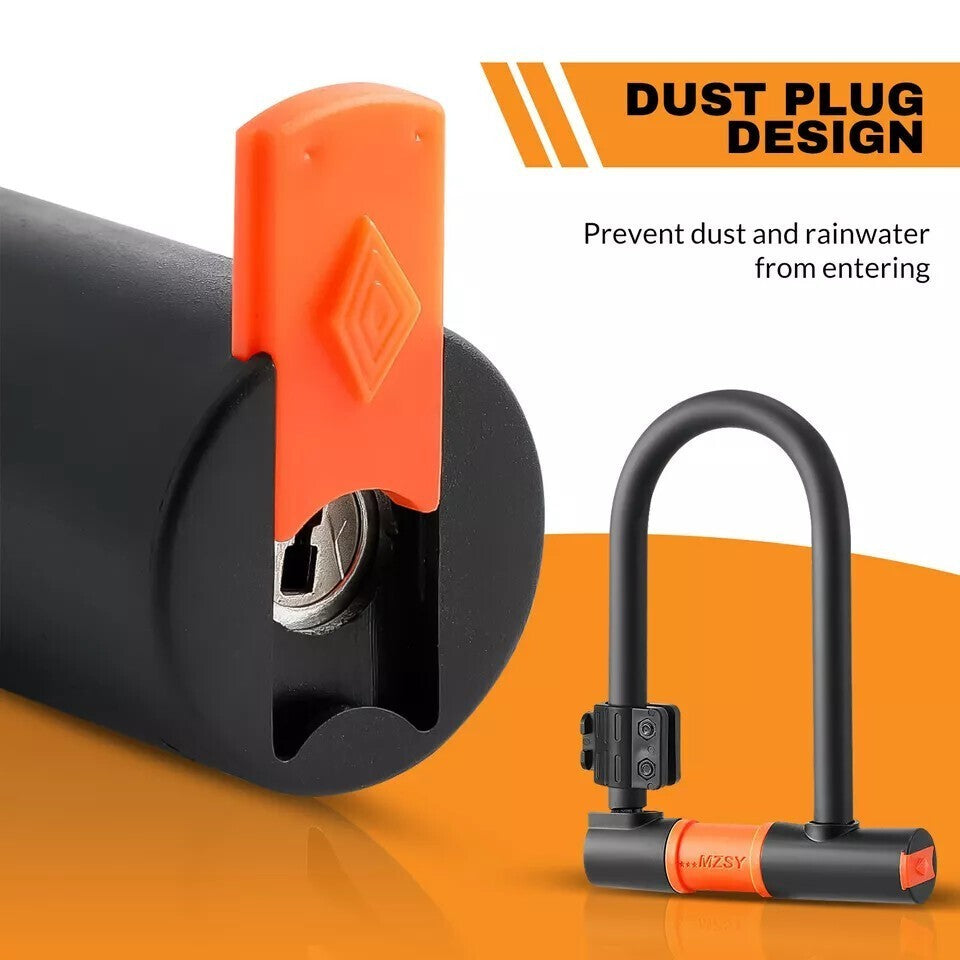 U Shaped Bike Lock With Two Keys Heavy Duty Cable With Bracket Bicycle D Lock UK
