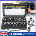 14pcs Locking Wheel Lug Nut Removal Tool Stud Bolt Impact Twist Socket Extractor