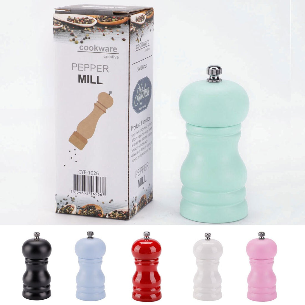 4.5" Wooden Salt and  Grinder Mills Shakers with Adjustable Coarseness