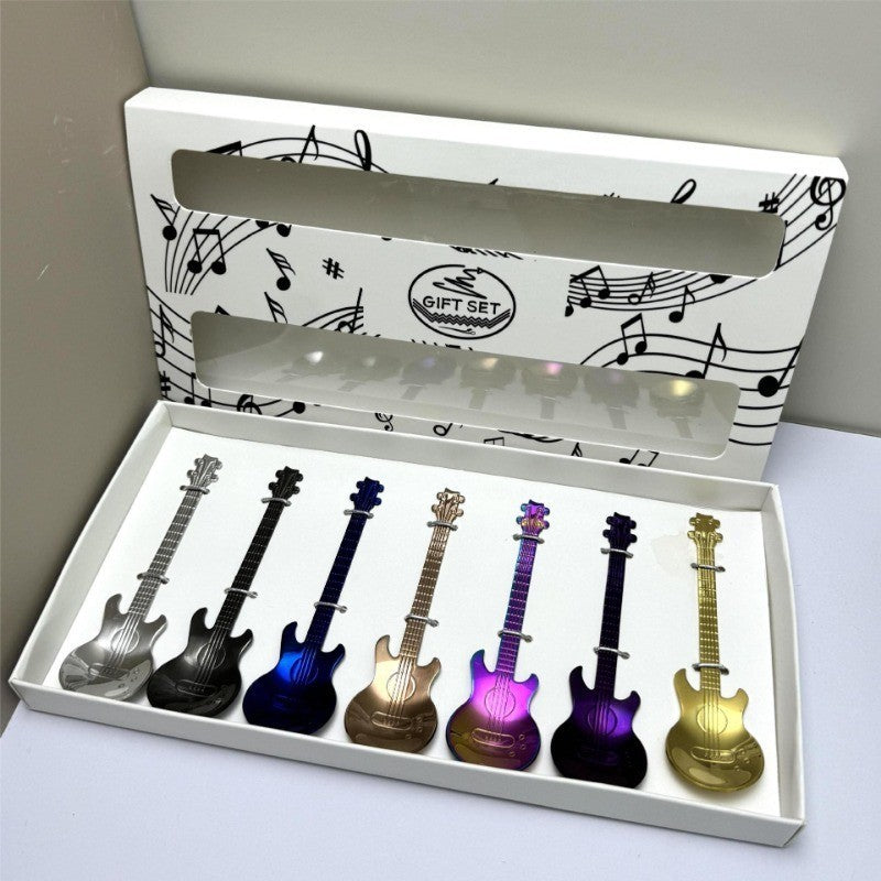 Guitar Coffee Teaspoons, 7pcs Stainless Steel, Cute Tea Spoons UK