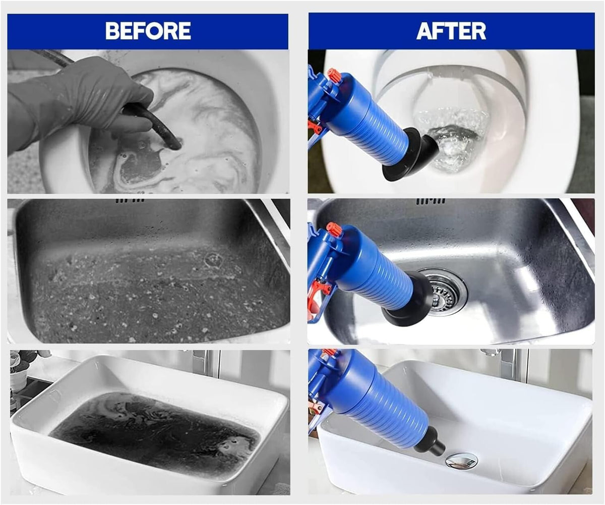 High Pressure Air Plunger Drain Blaster For Toilet Sink Kitchen Drain Unblocker