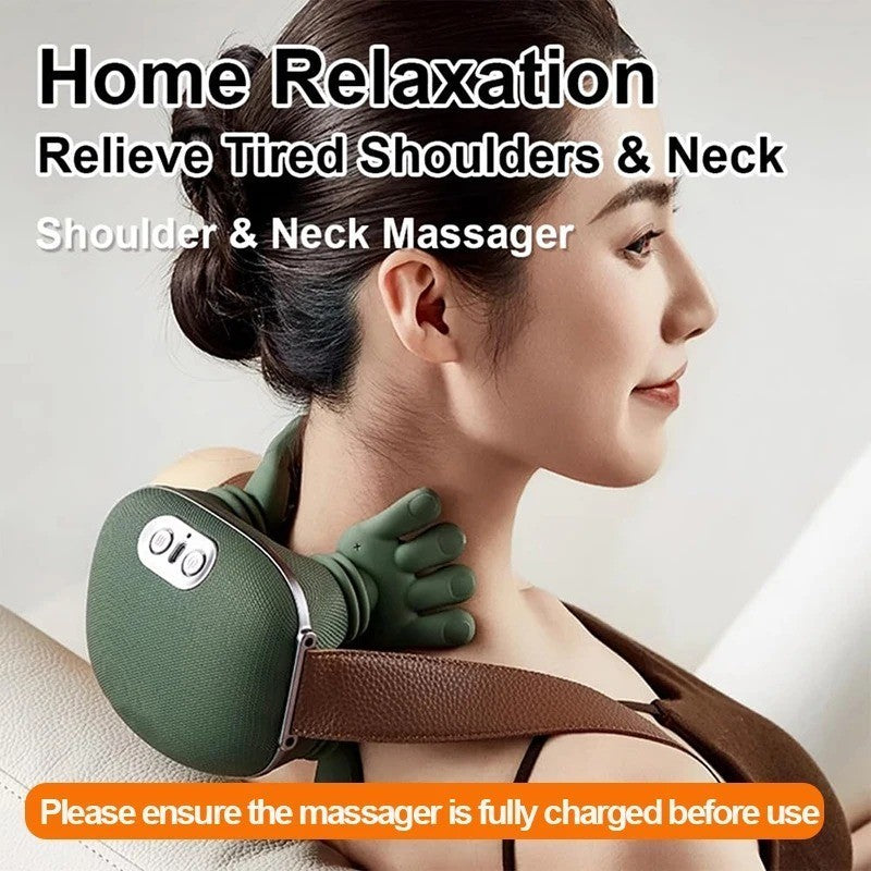 Neck Shoulder Massager with Heat Simulated Human Hand Cervical Trapeziu Massager