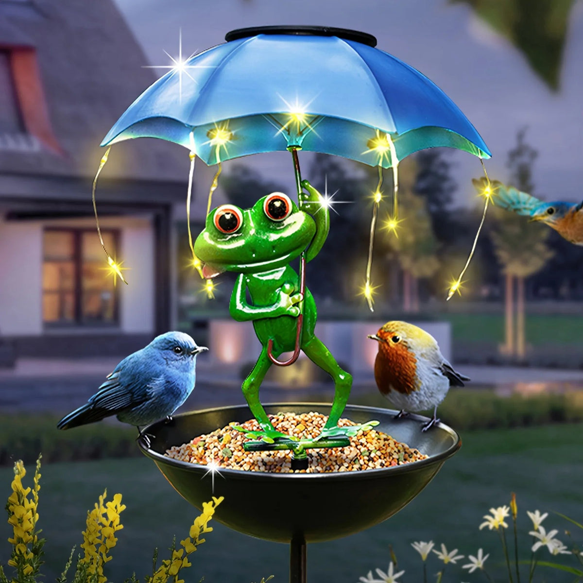 Solar Frog Statue Light Outdoor Garden Decoration LED Light  .*