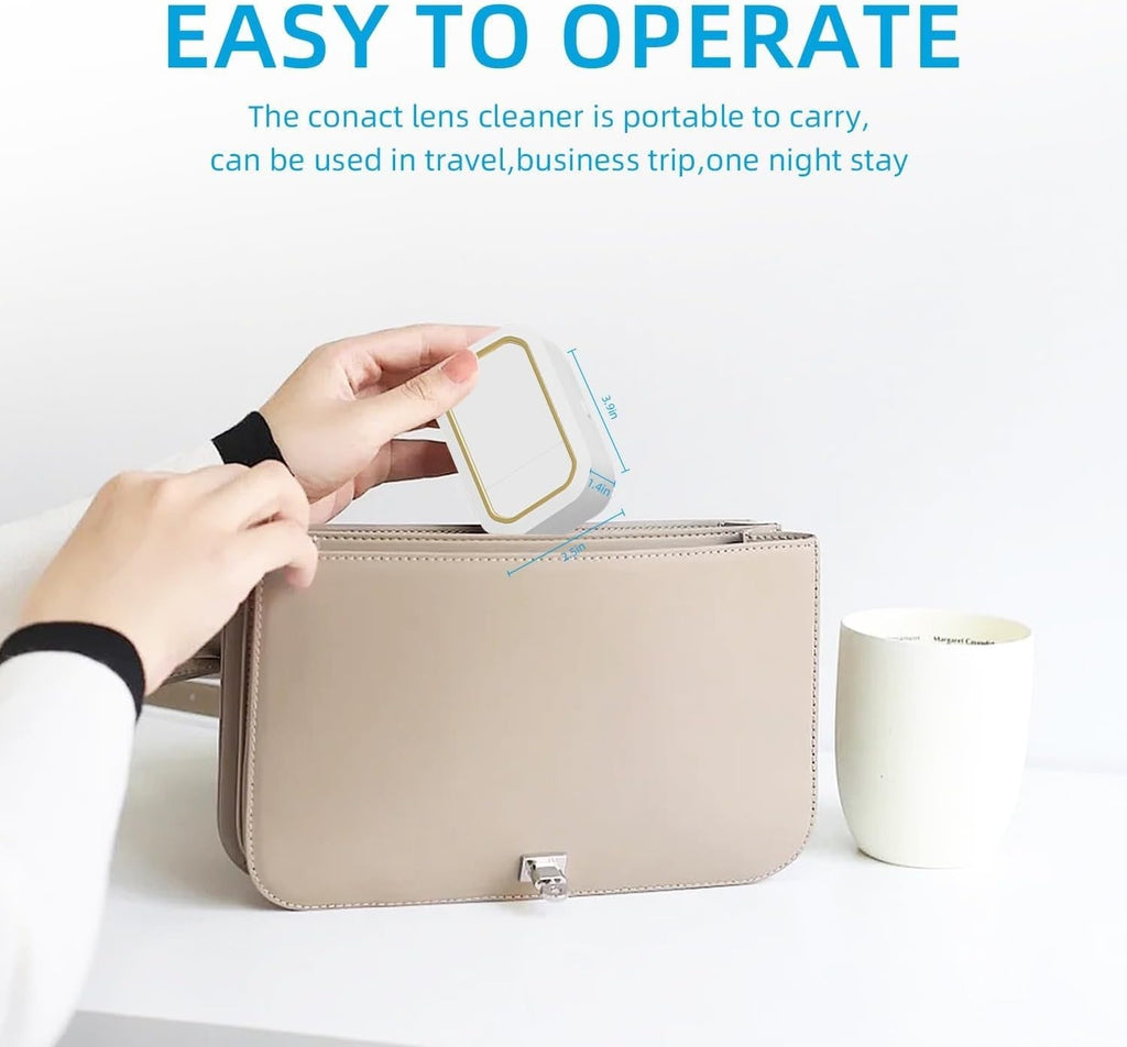 Auto Cleaner Care Ultrasonic Contact Lens Case Rechargeable USB Cleaning Machine
