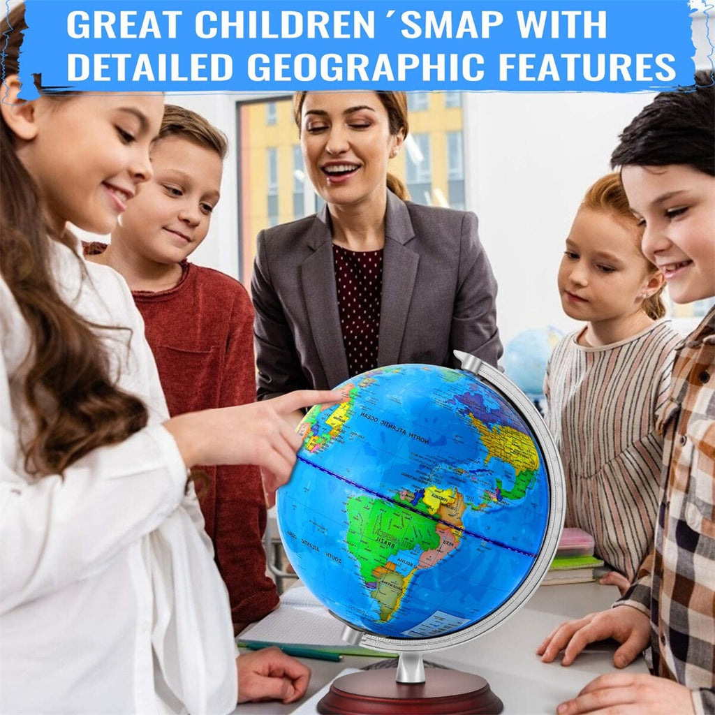 Illuminated Globe W/USB Study Play Learning Rotating World Globe LED Light Up