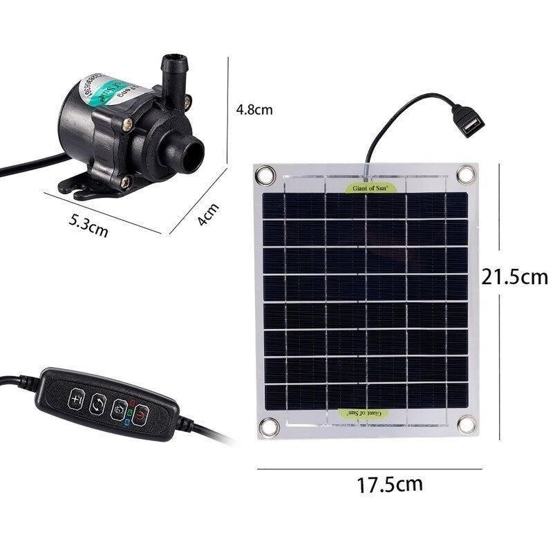 10W 12V Solar Panel Powered Water Pump Garden Pool Pond Fish Aquarium Fountain