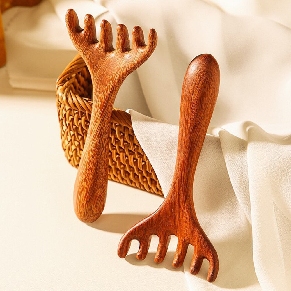 Sandalwood Acupressure Face Body Massage Comb - Scalp Relaxation Therapy Tool