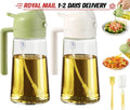2Pcs Oil Dispenser and Sprayer Glass Bottle Spray Bottle for Cooking Air Frying