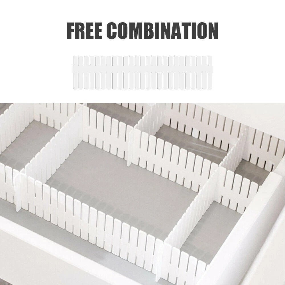 8PCS Drawer Grid Dividers–Adjustable DIY Storage Inserts (47x7cm) for All Drawer