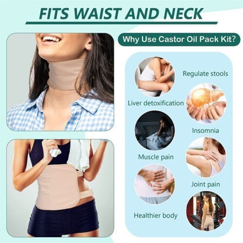 Castor Oil Pack Castor Oil Pack Wrap Kit Organic Castor Oil Compression Wrap