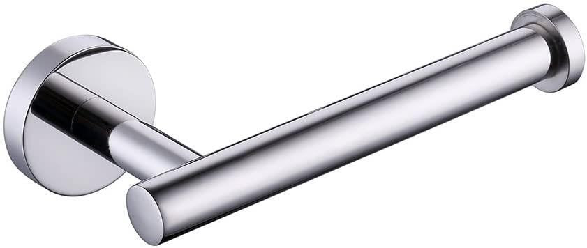 Wall Mounted Toilet Roll Holder Chrome Tissue Paper Stand Bathroom Bar Round