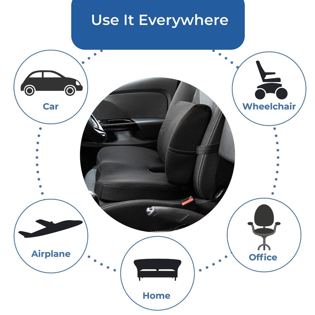 Lumbar Support Pillow Memory Foam Back Pain Relief Office Chair Car Seat Posture