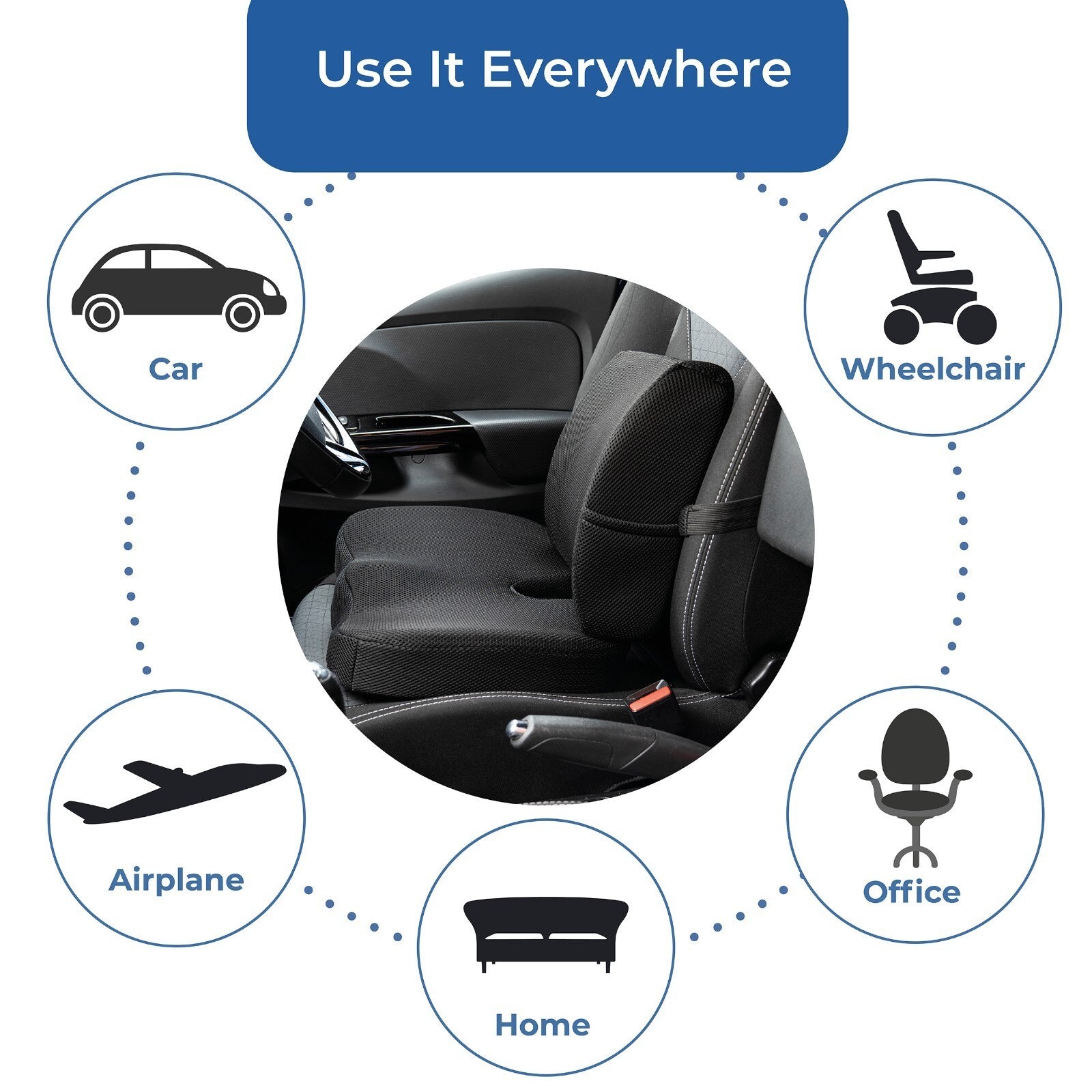 Lumbar Support Pillow Memory Foam Back Pain Relief Office Chair Car Seat Posture
