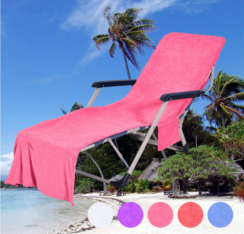 UK New 73*210cm Beach Lounge Chair Cover Garden Sun Bed Lounger Mate Beach Towel