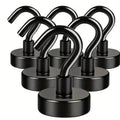 6pcs black magnet hooks, 16 pound strong magnet hooks, heavy duty epoxy coating