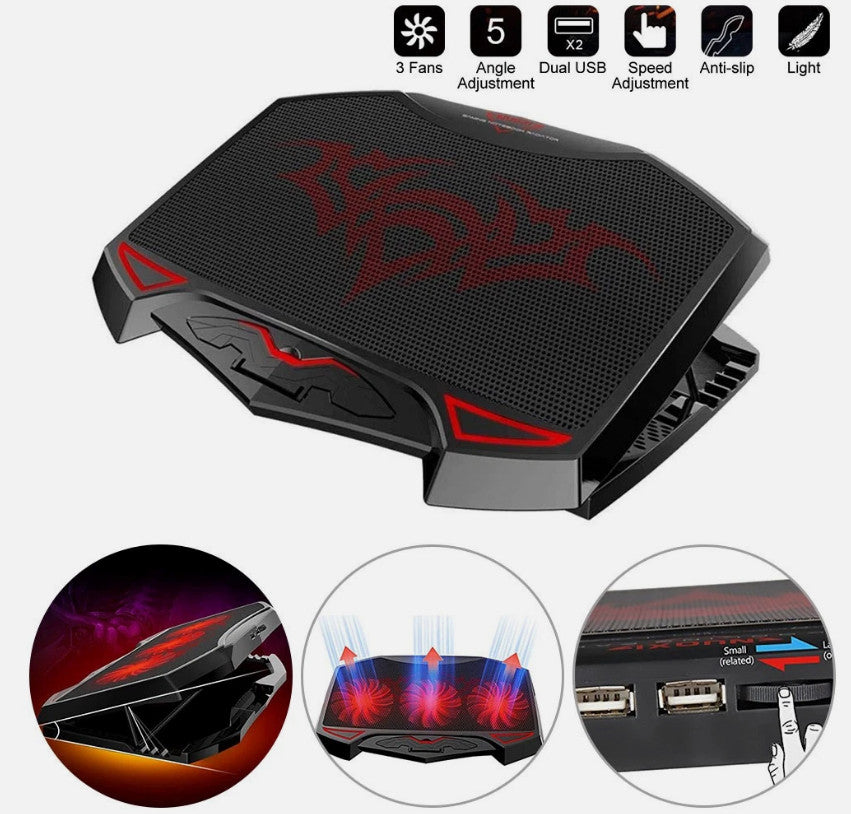 Laptop Cooling Pad Laptop Stand with 3 Cooling Quiet Fans for 12-17" Laptops