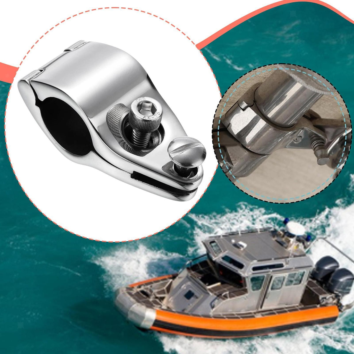 Boat Bimini Top Jaw Slide Clamp Practical Hardware Marine Canopy Tube Clamp