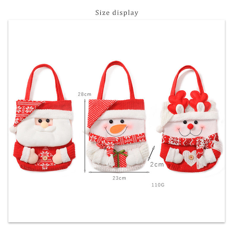 Christmas Gift Bag Christmas Eve Apple Bag Gift Bag Handbag Flip Hat Cartoon Can