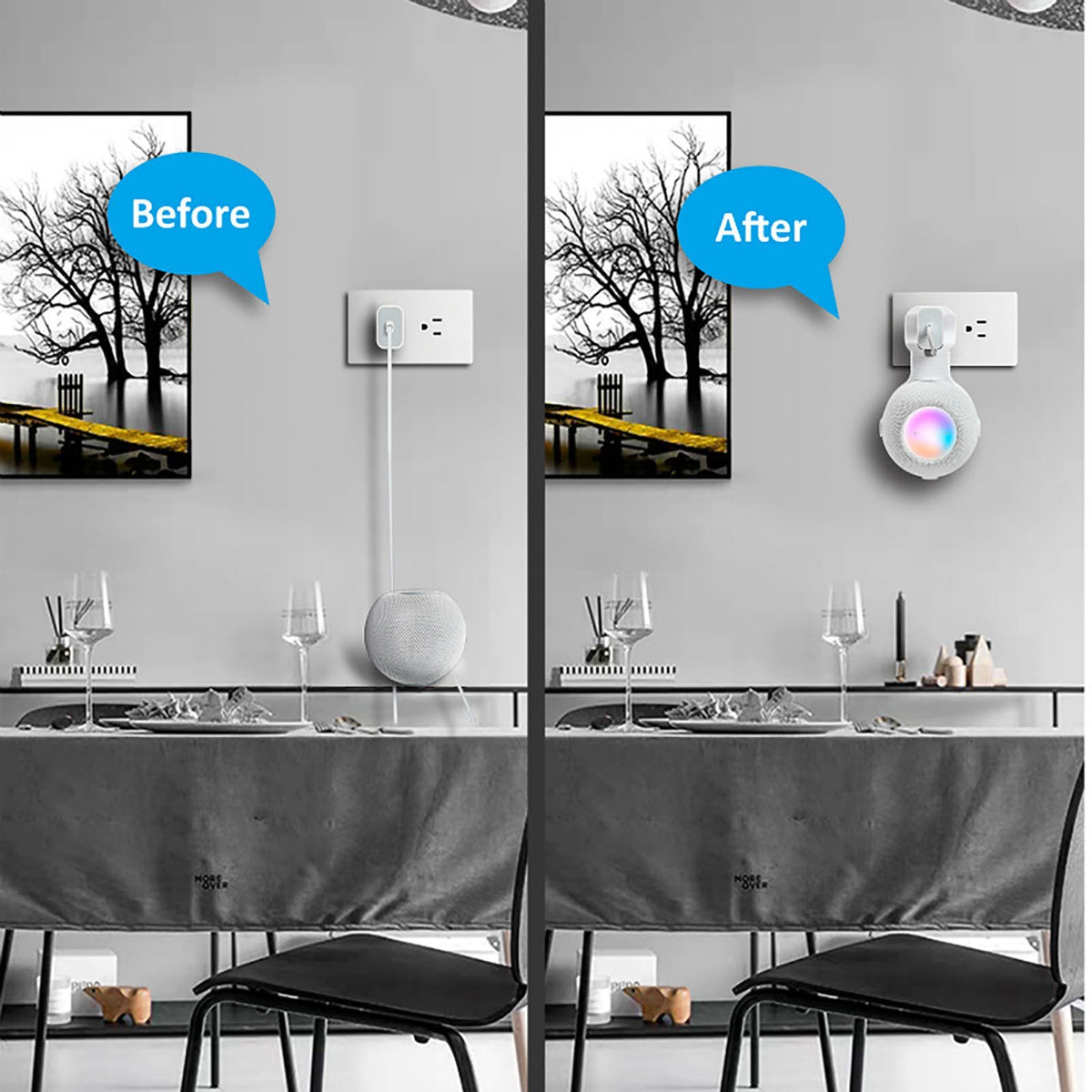 For HomePod Mini Smart Speaker Bracket Stand Dock Base Wall Mounting LivingRoom