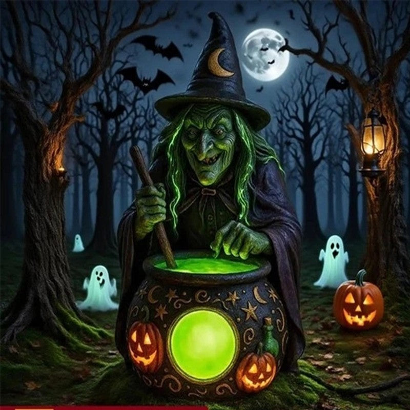 Halloween Witch Cauldron Lamp, Halloween Party Home Desktop Decoration Giift New
