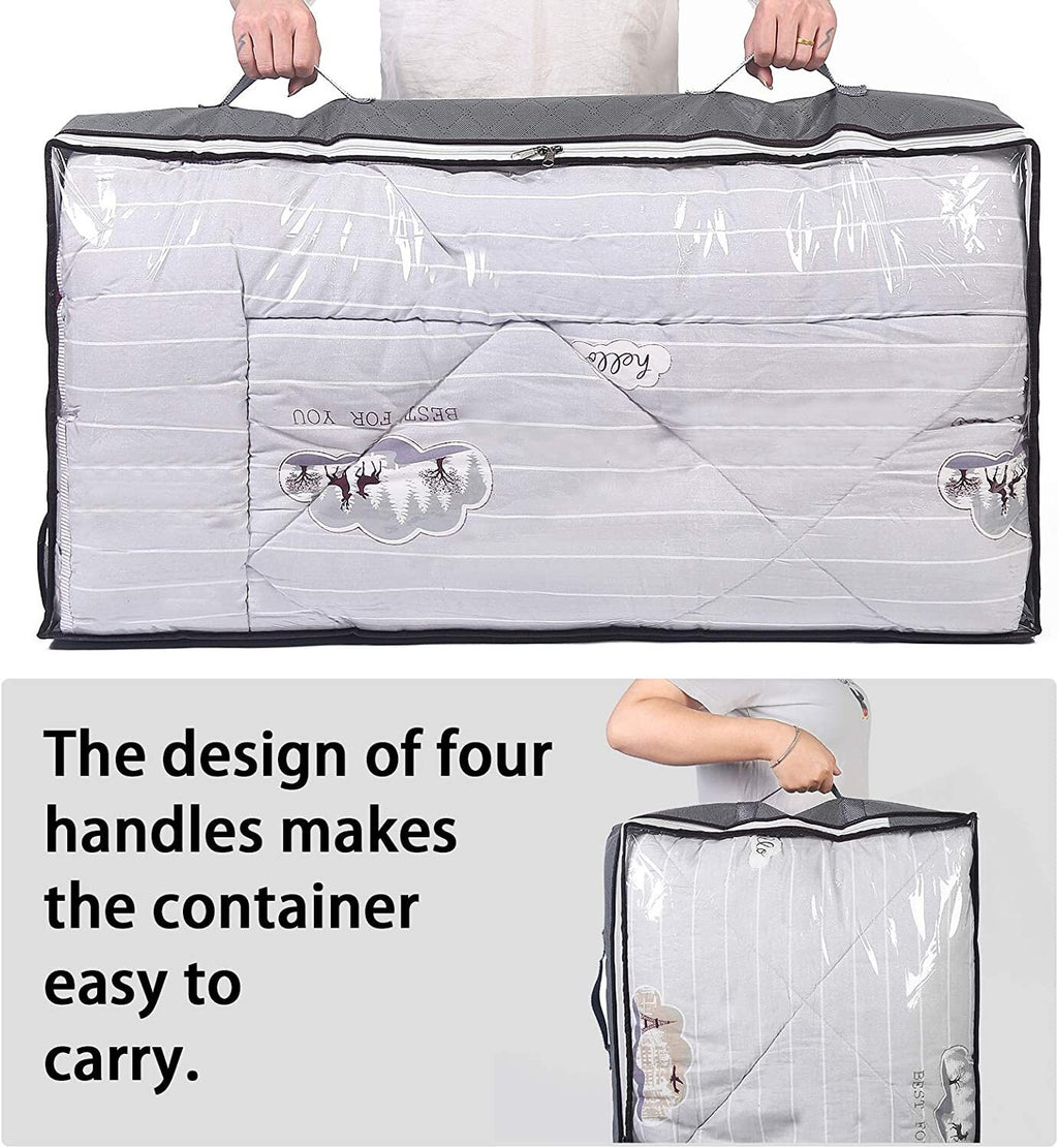 2x Large Underbed Storage Bag Shoes Clothes Zipped Organizer Fabric Storage Bags