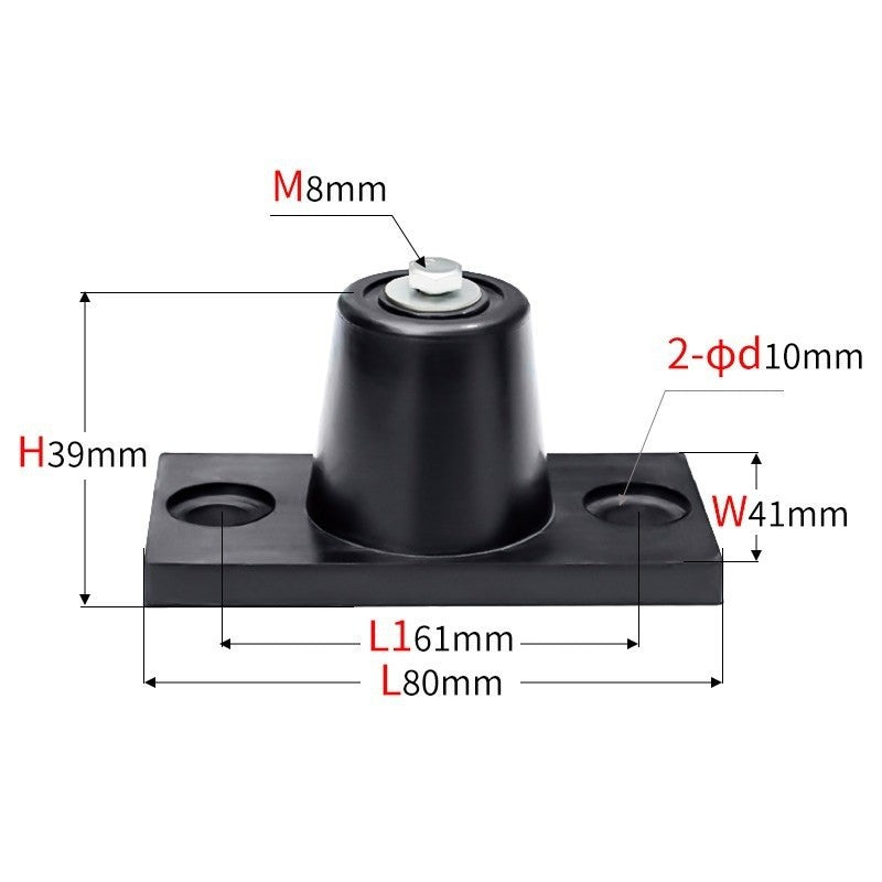4pcs Rubber Vibration Isolator Mounting Bracket 66lb Load Bearing(80x41x39mm)